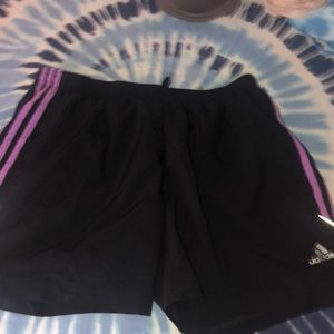 Size medium climalite adidas shorts with purple